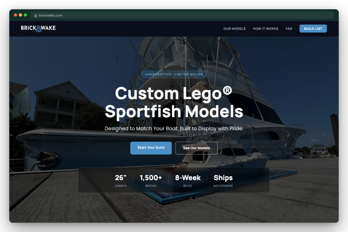 BrickWake website — built by Mahiri